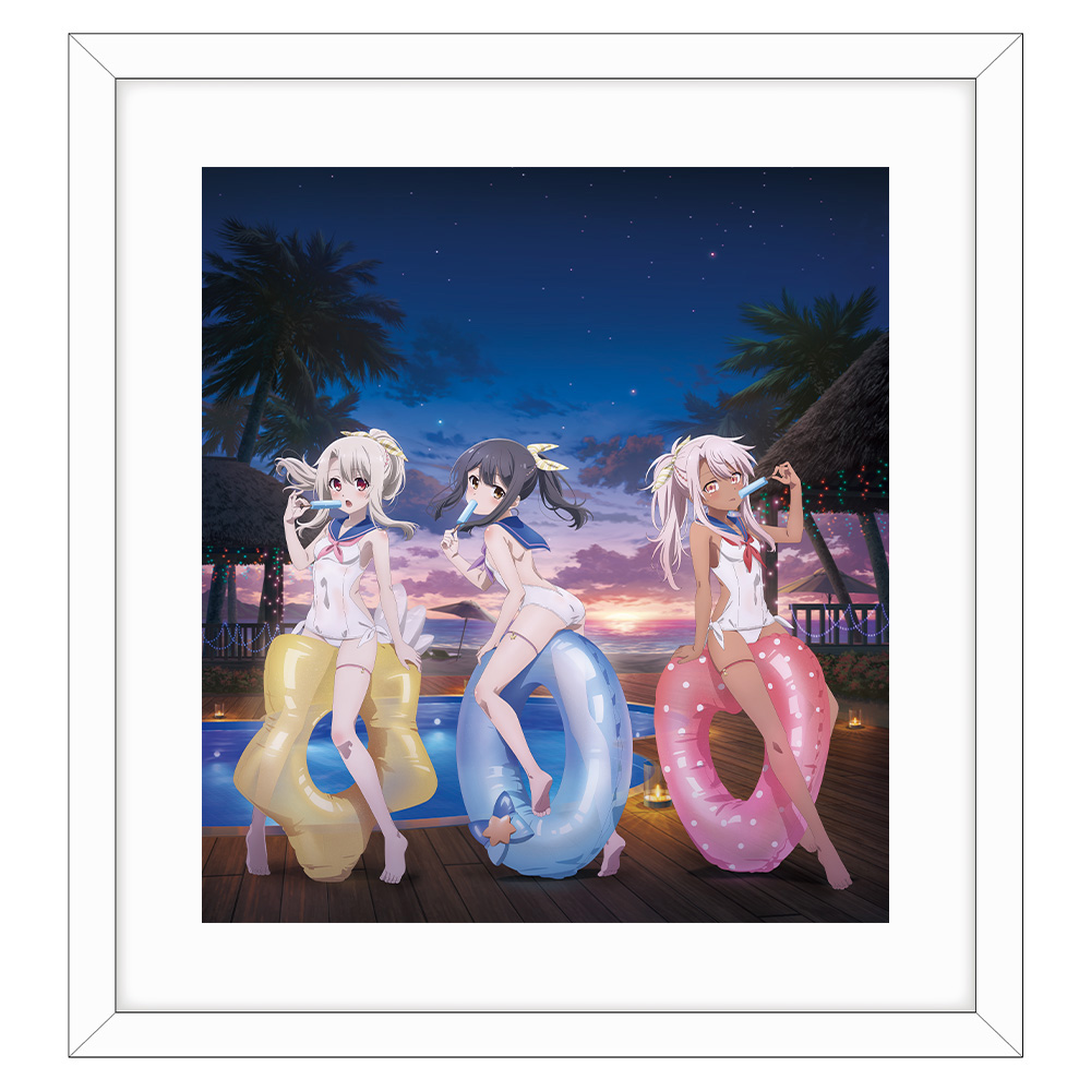 劇場版 Fate/kaleid liner プリズマ☆イリヤ Licht 名前の無い少女_描き下ろし複製原画(イリヤ&美遊&クロエ/セーラー水着)