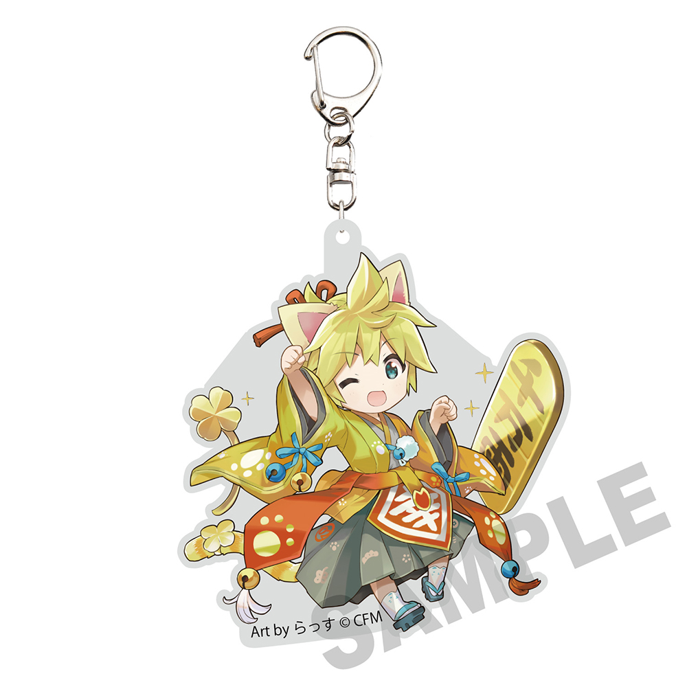 初音ミク×招き猫_ダイカットアクリルキーホルダー 鏡音レン Art by らっす