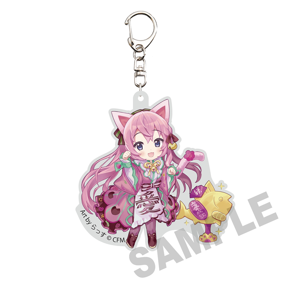 初音ミク×招き猫_ダイカットアクリルキーホルダー 巡音ルカ Art by らっす