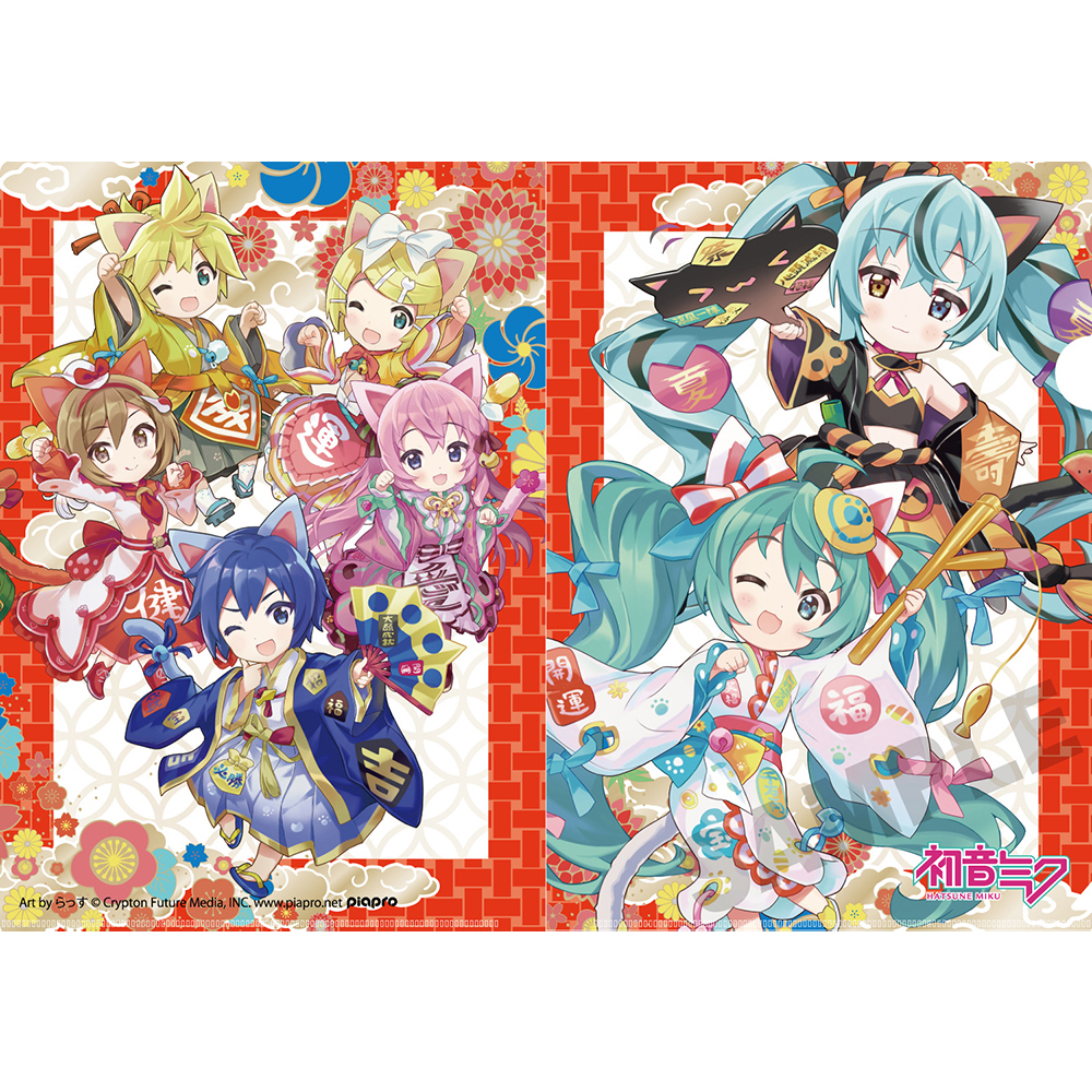 初音ミク×招き猫_クリアファイル ピアプロキャラクターズ Art by らっす