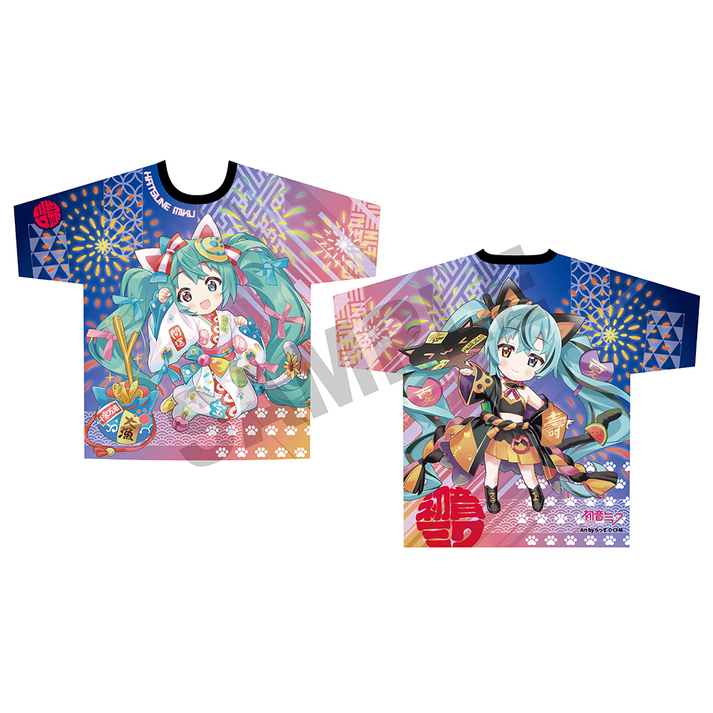 初音ミク×招き猫_フルグラフィックTシャツ Art by らっす