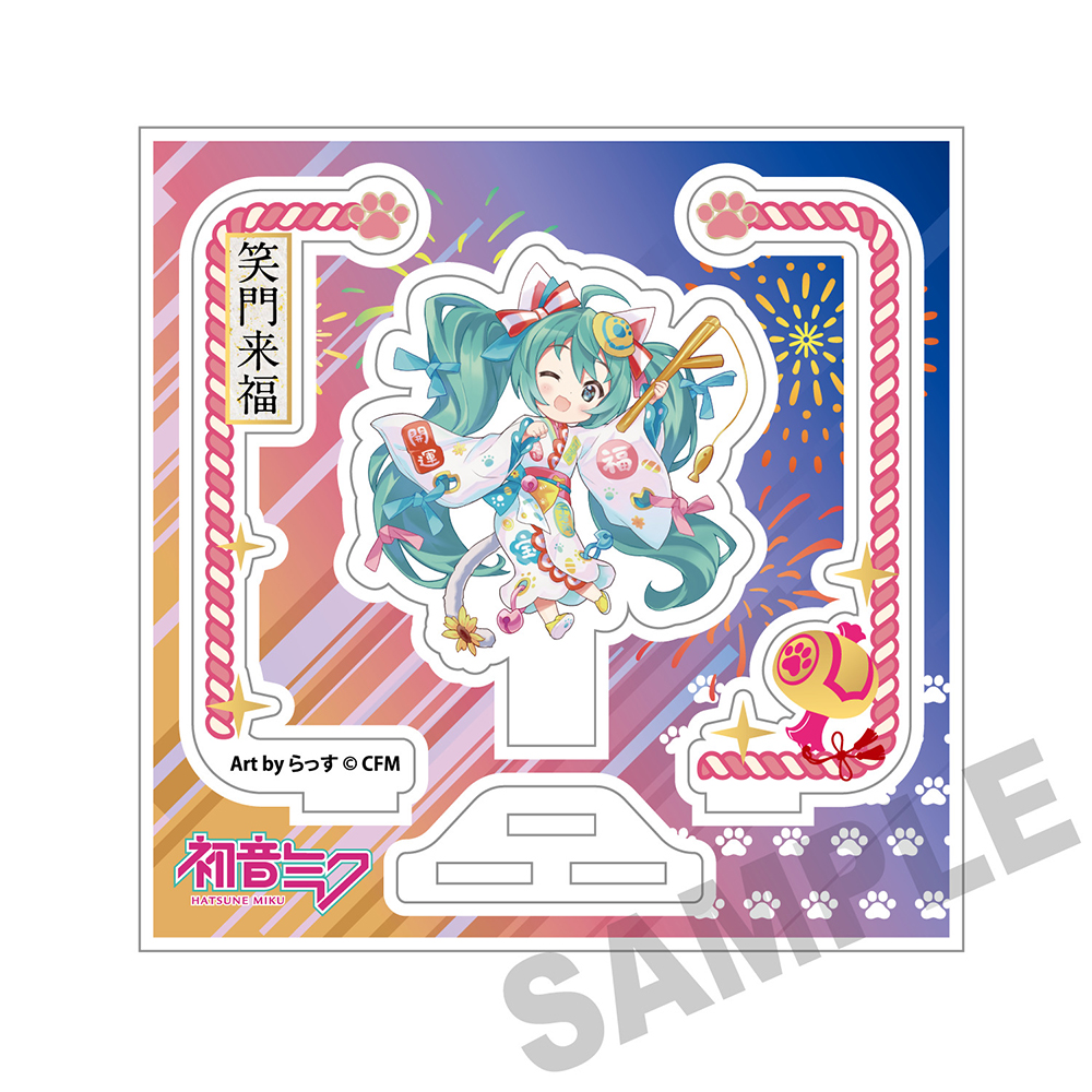 初音ミク×招き猫_アクリルスタンド 初音ミク白猫 Art by らっす
