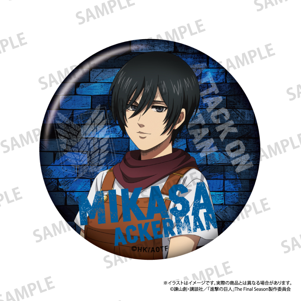 進撃の巨人_丸缶バッジ ミカサ・アッカーマン（DIY）