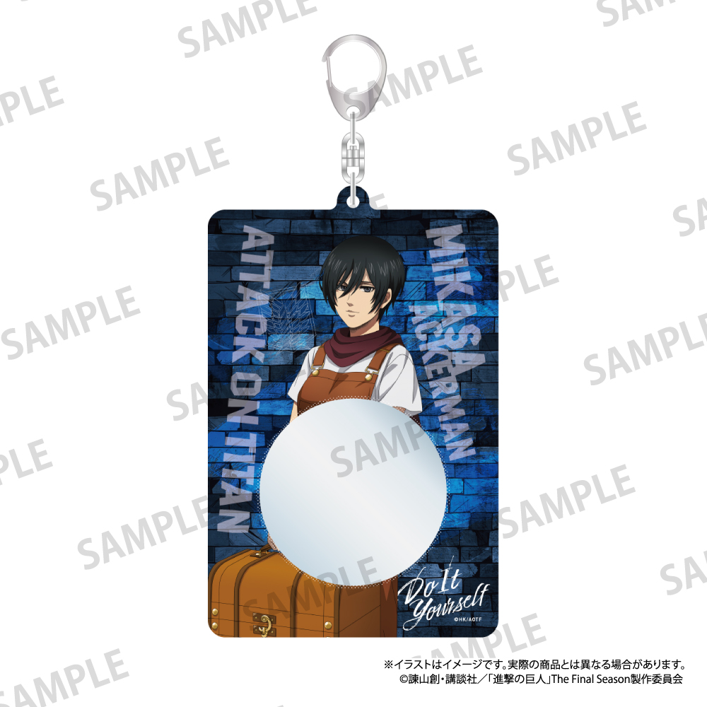 進撃の巨人_缶バッジケースキーホルダー ミカサ・アッカーマン（DIY）