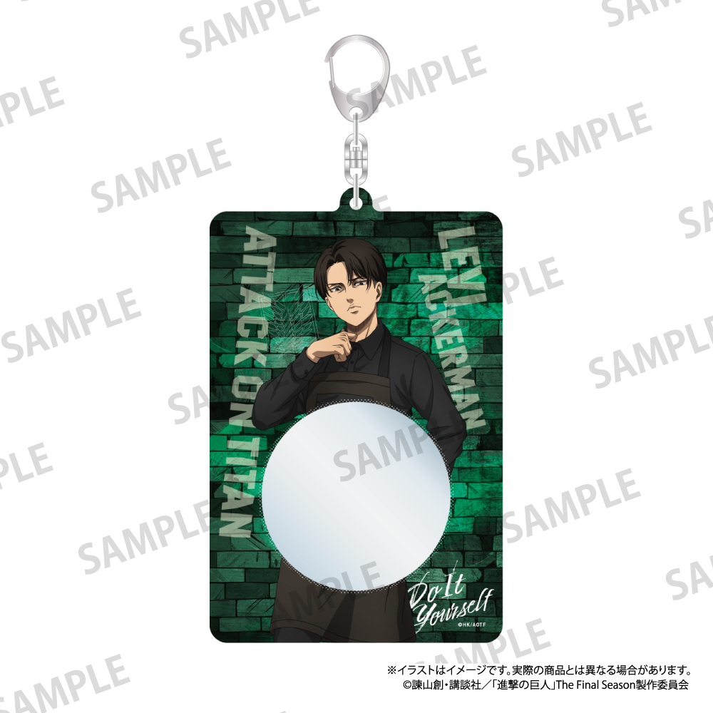 進撃の巨人_缶バッジケースキーホルダー リヴァイ・アッカーマン（DIY）