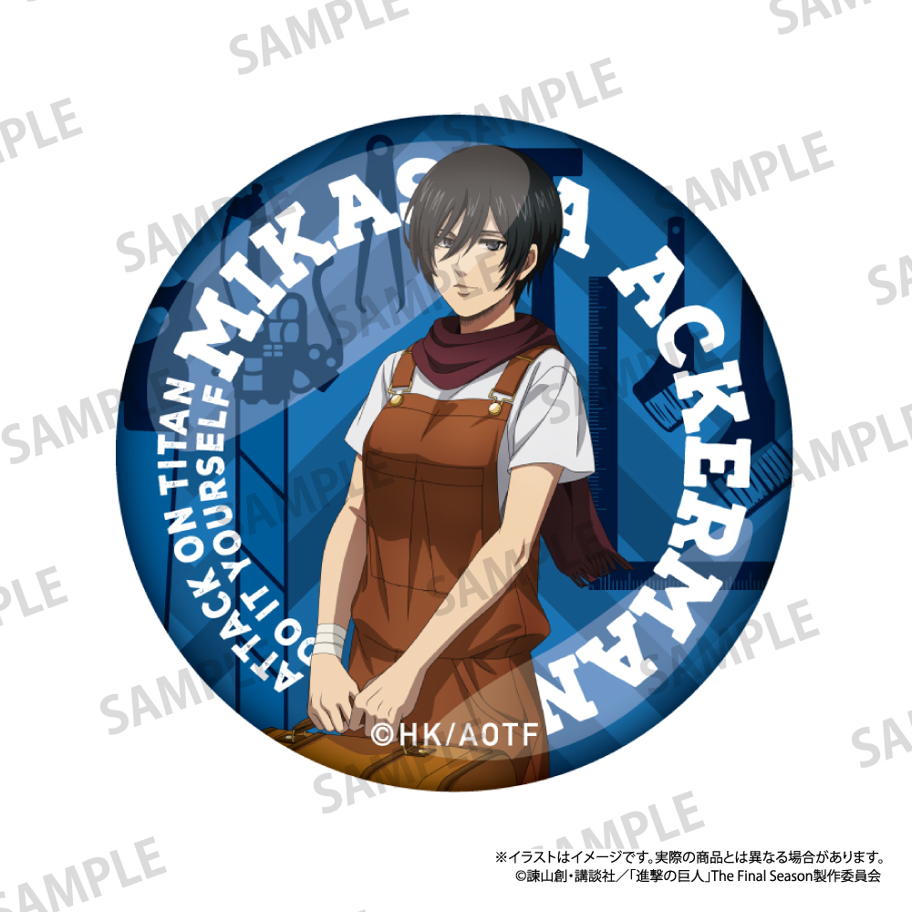 進撃の巨人_ガラスマグネット ミカサ・アッカーマン（DIY）