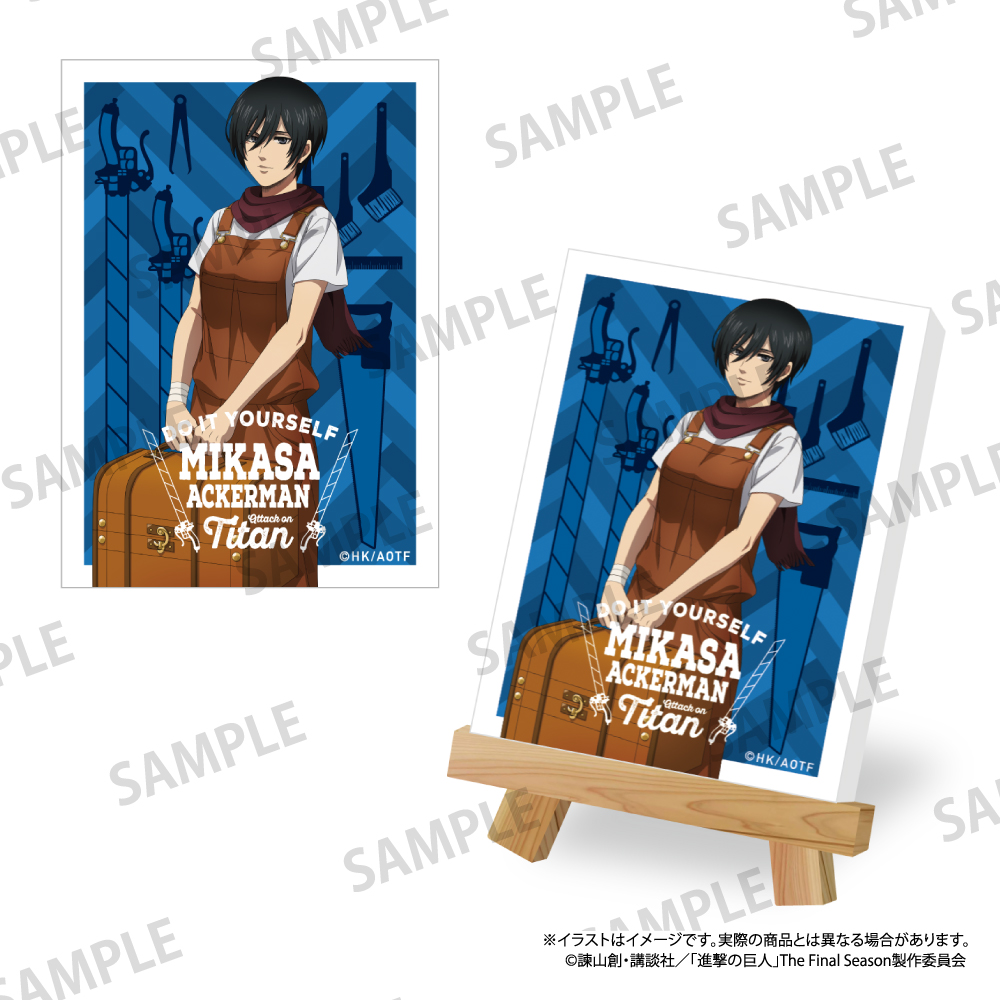 進撃の巨人_キャンバスボードミニ ミカサ・アッカーマン（DIY）