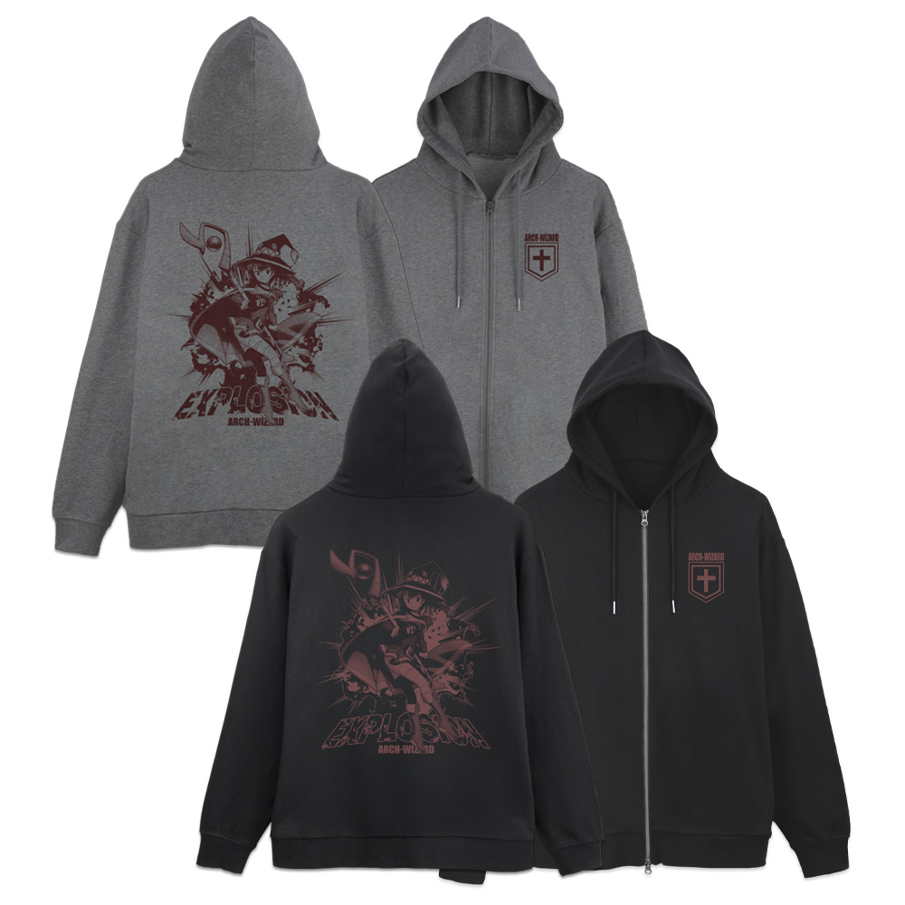 この素晴らしい世界に祝福を!_XLサイズ_めぐみん EXPLOSION ジップパーカーVer.2.0/BLACK