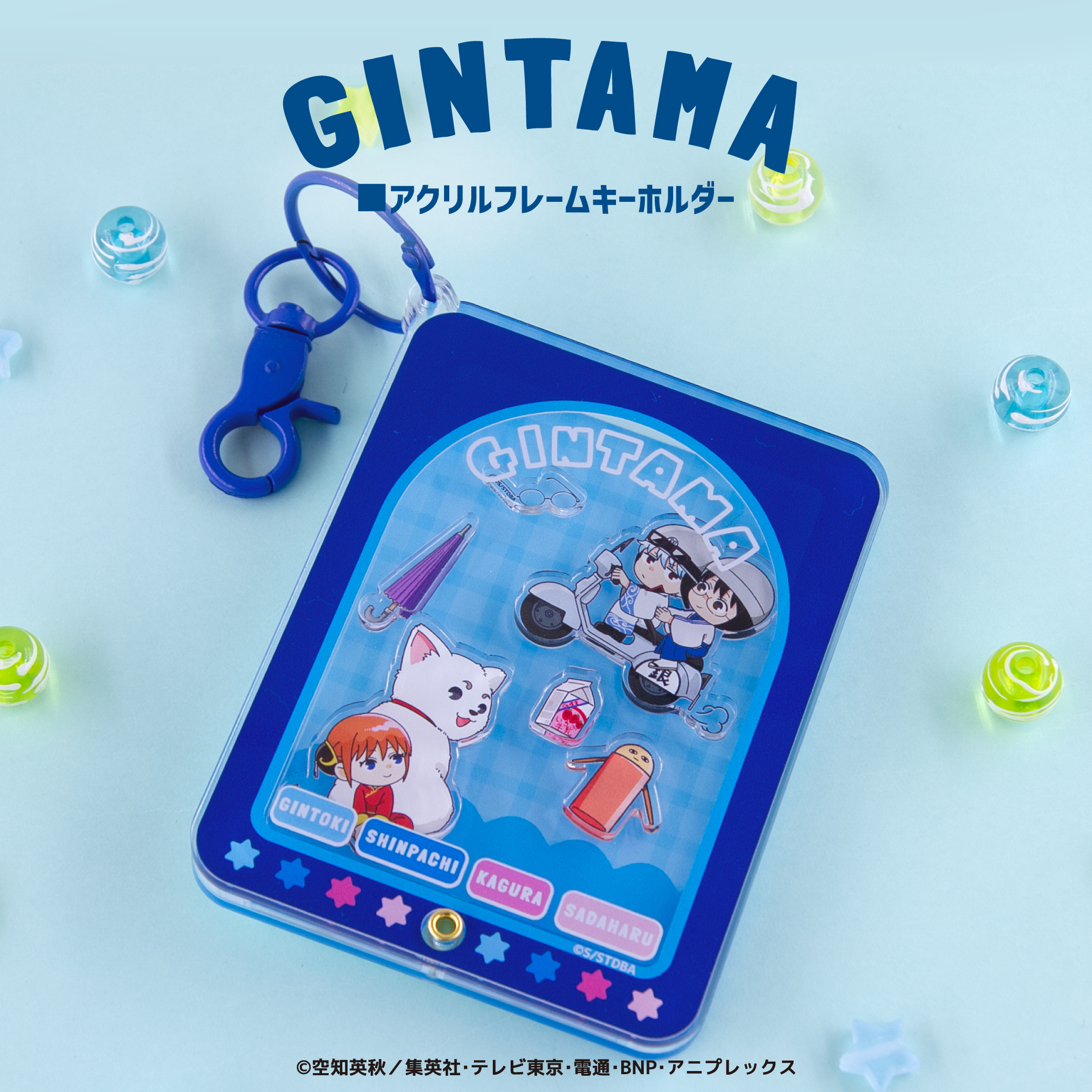 銀魂_アクリルフレーム 01.坂田銀時・志村新八・神楽・定春 | 公式