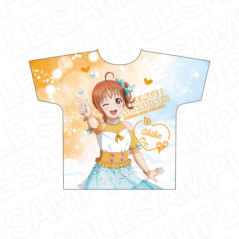ラブライブ!サンシャイン!!_フルグラフィックTシャツ 高海千歌 Cafe party ver.