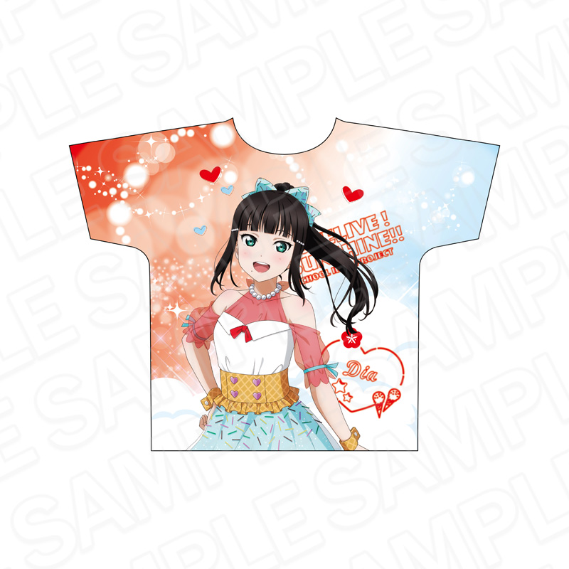ラブライブ!サンシャイン!!_フルグラフィックTシャツ 黒澤ダイヤ Cafe party ver.