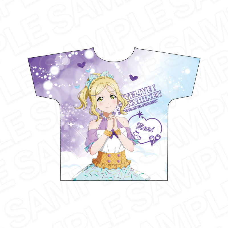 ラブライブ!サンシャイン!!_フルグラフィックTシャツ 小原鞠莉 Cafe party ver.