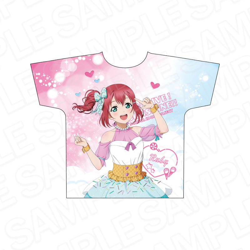 ラブライブ!サンシャイン!!_フルグラフィックTシャツ 黒澤ルビィ Cafe party ver.