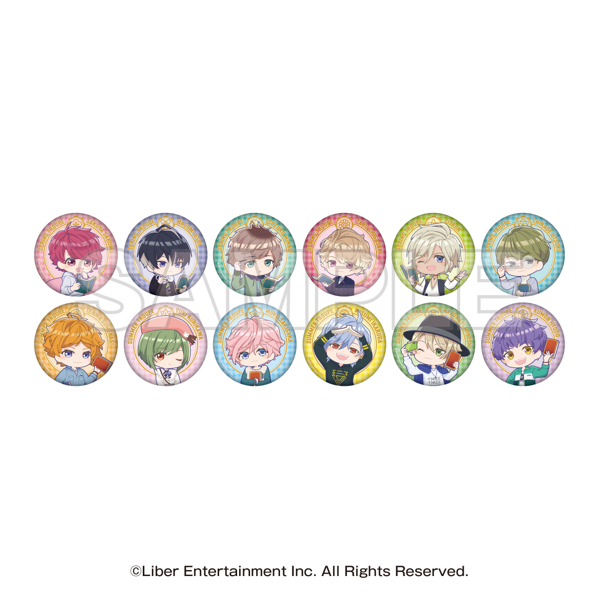 A3!_書店コラボキャンペーン　トレーディングミニキャラホロ缶バッジ春組・夏組(全12種)　【BOX／12個入り】