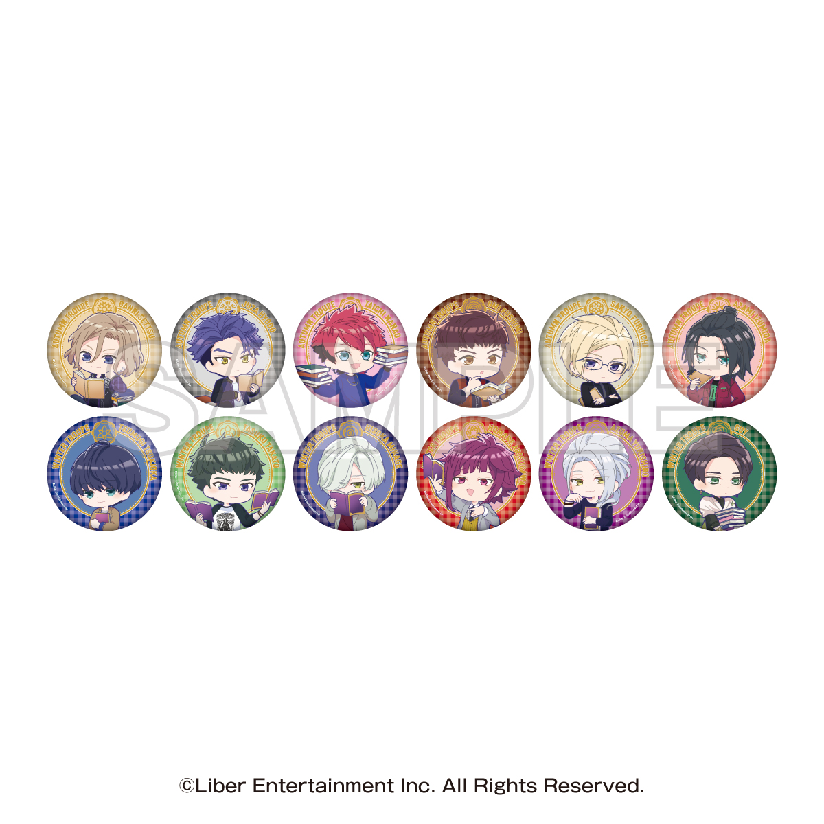 A3!_書店コラボキャンペーン　トレーディングミニキャラホロ缶バッジ秋組・冬組(全12種)　【BOX／12個入り】