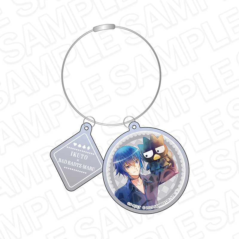 しゅごキャラ!×サンリオキャラクターズ_ワイヤーキーホルダー PALE TONE series 月詠イクト×バッドばつ丸