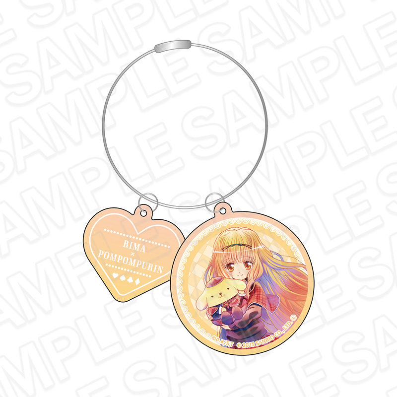 しゅごキャラ!×サンリオキャラクターズ_ワイヤーキーホルダー PALE TONE series 真城りま×ポムポムプリン