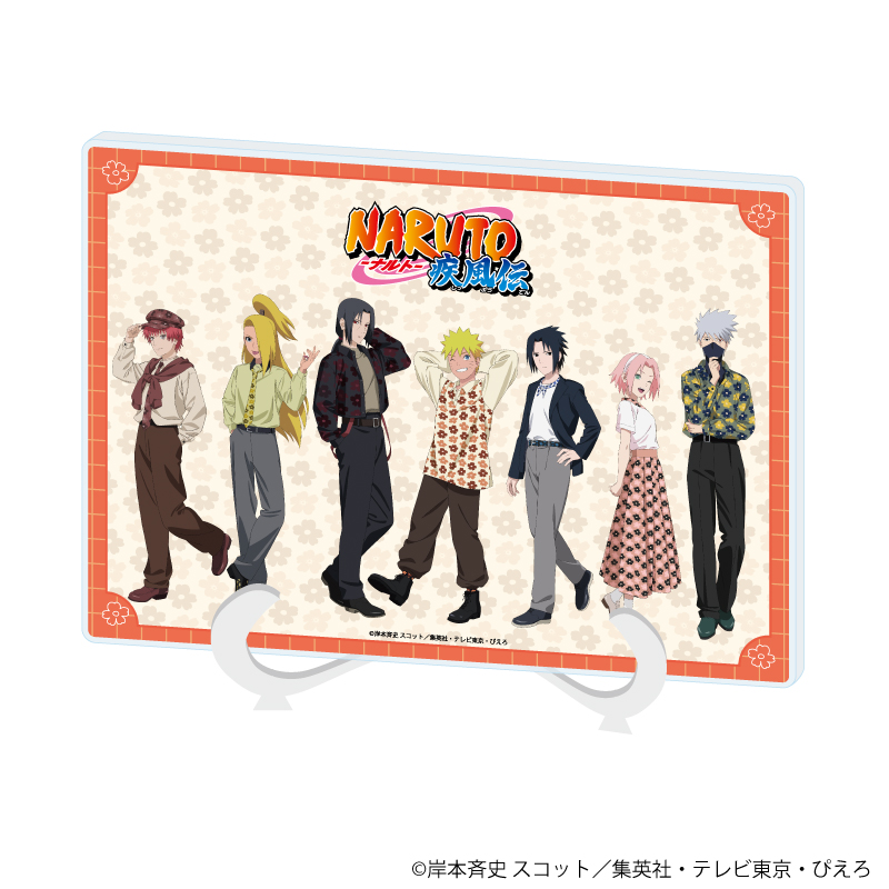 NARUTO-ナルト- 疾風伝_(A5サイズ)_アクリルアートボード02/集合デザイン ニューレトロver.(描き下ろしイラスト)
