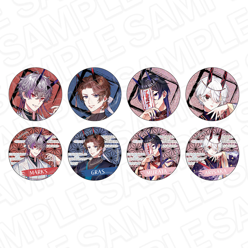 千銃士:Rhodoknight_ホログラムカンバッジ(ランダム) 鬼銃士 ver.　【コンプリートOPP／8個入り】