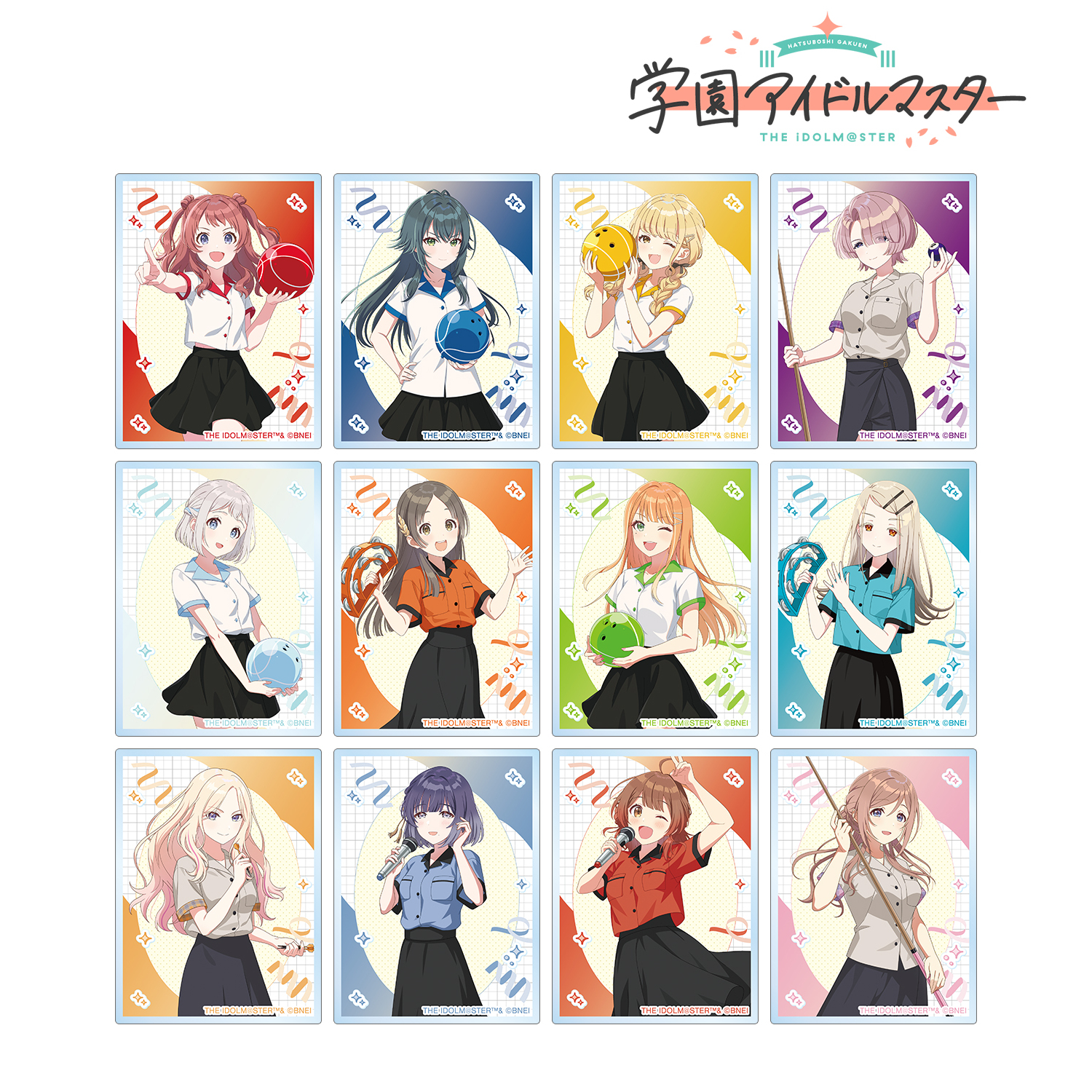学園アイドルマスター_描き下ろし ボウリングシャツver. トレーディングアクリルカード(単位/コンプリートBOX)【BOX/12個入り】