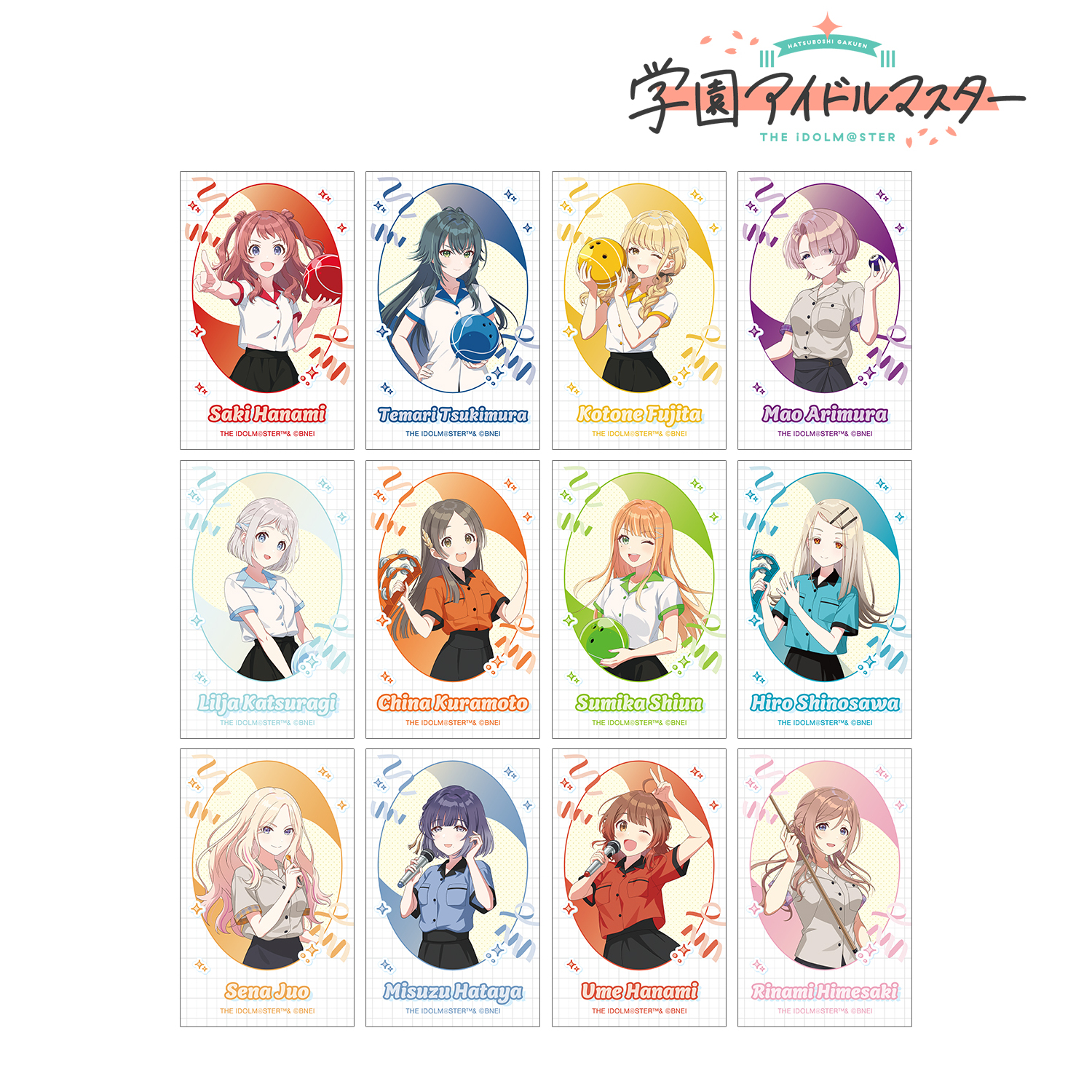 学園アイドルマスター_描き下ろし ボウリングシャツver. トレーディングインスタントカメラ風イラストカード(単位/コンプリートBOX)【BOX/12個入り】