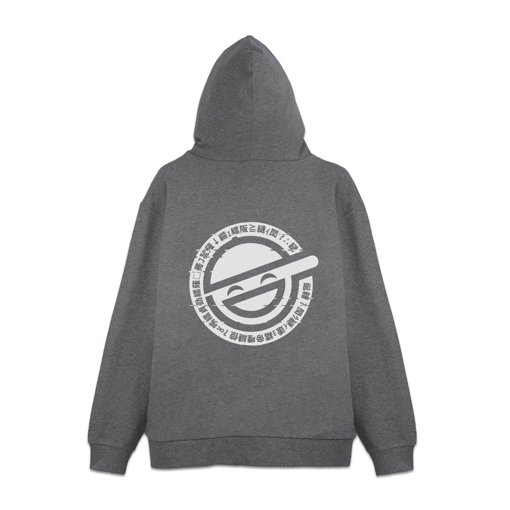 攻殻機動隊 STAND ALONE COMPLEX_XXLサイズ_笑い男 ジップパーカー/MIX GRAY