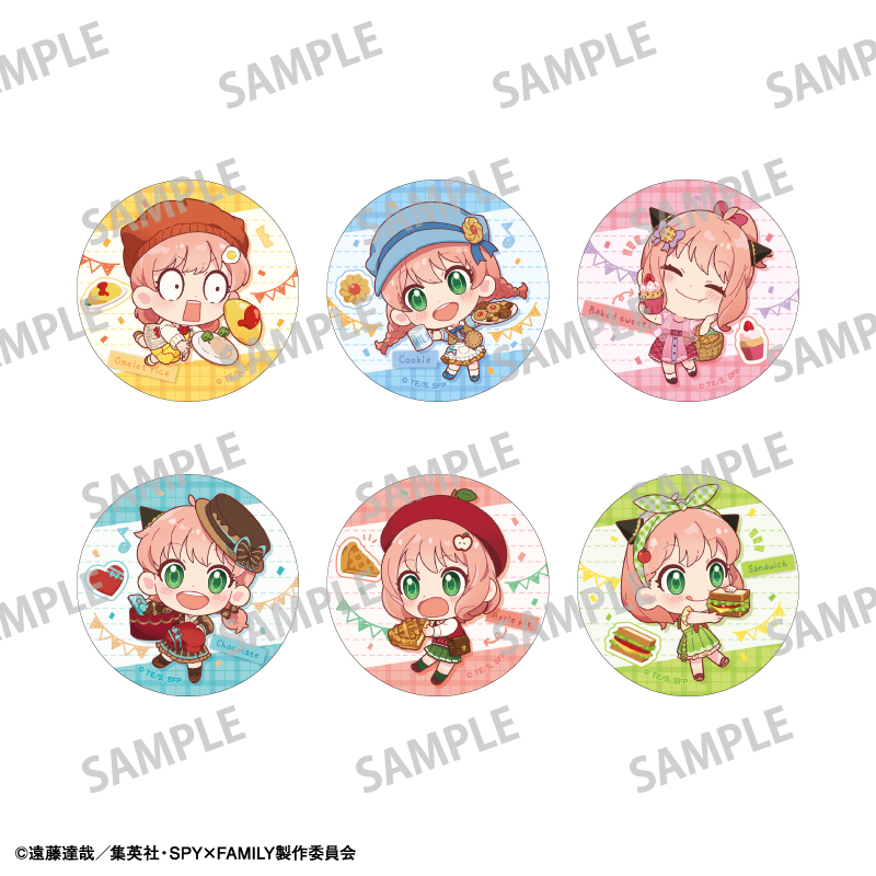 SPY×FAMILY_トレーディング缶バッジ／食べ物　描き起こし　【BOX／6個入り】
