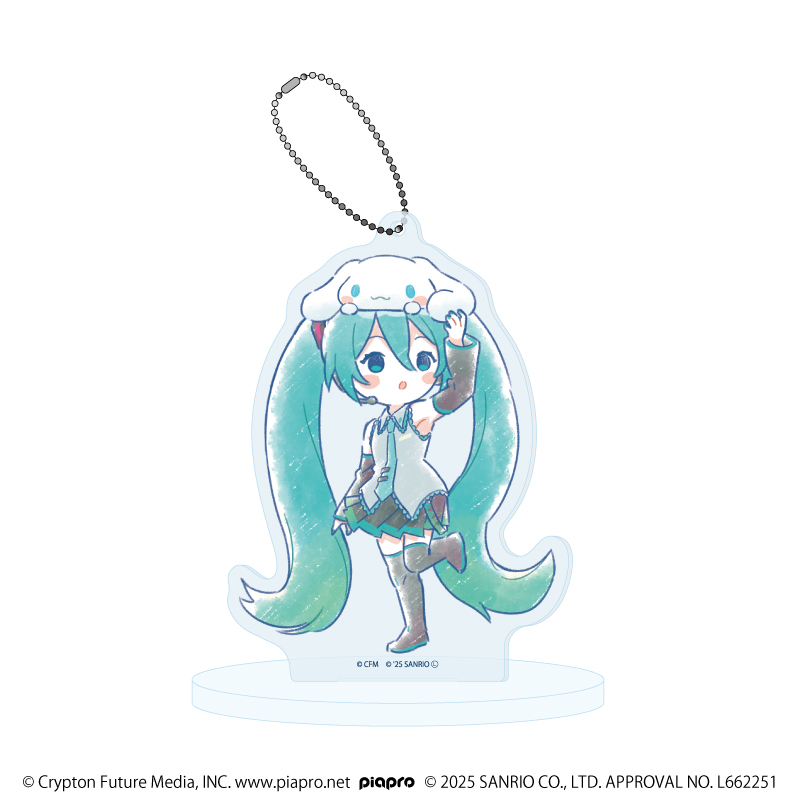 初音ミク×シナモロール_アクリルスタンドキーホルダー28/(グラフアートイラスト)