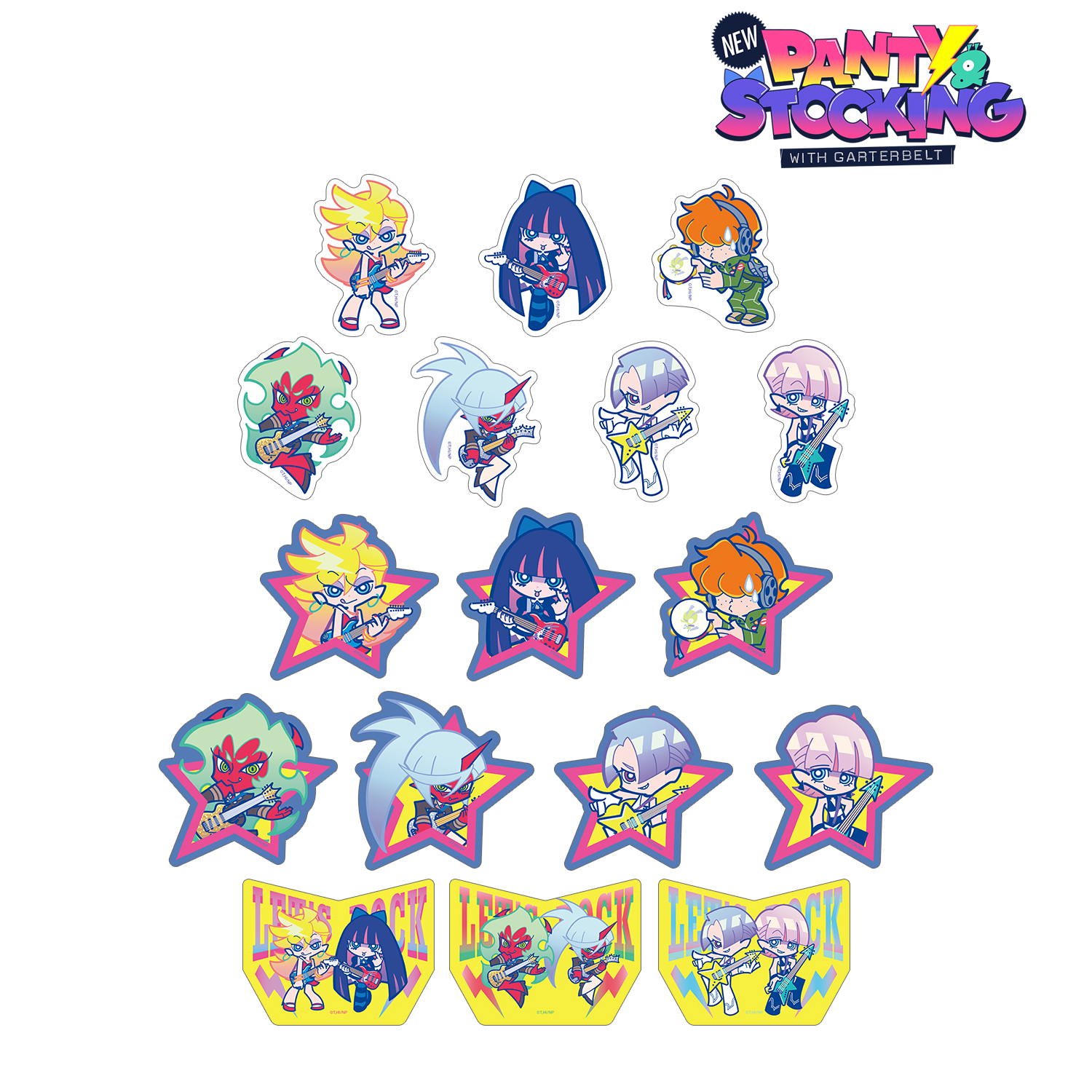 New PANTY ＆ STOCKING with GARTERBELT_F*Kaoriさんイラスト ロックver. トレーディングダイカットステッカー(単位/コンプリートBOX)【BOX/17パック入り】