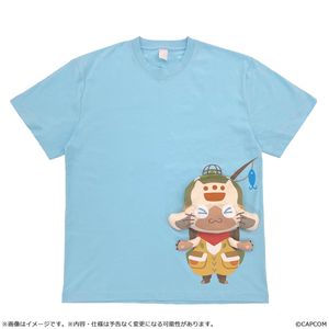 モンスターハンターワイルズ_Lサイズ_飛び出すTシャツ オトモアイルー