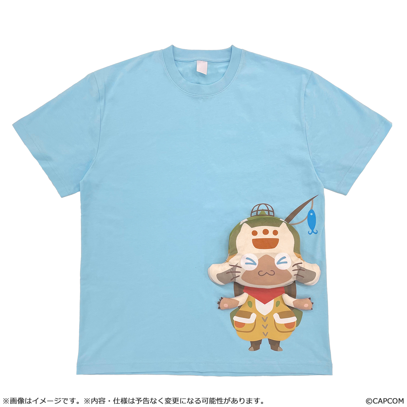 モンスターハンターワイルズ_XLサイズ_飛び出すTシャツ オトモアイルー