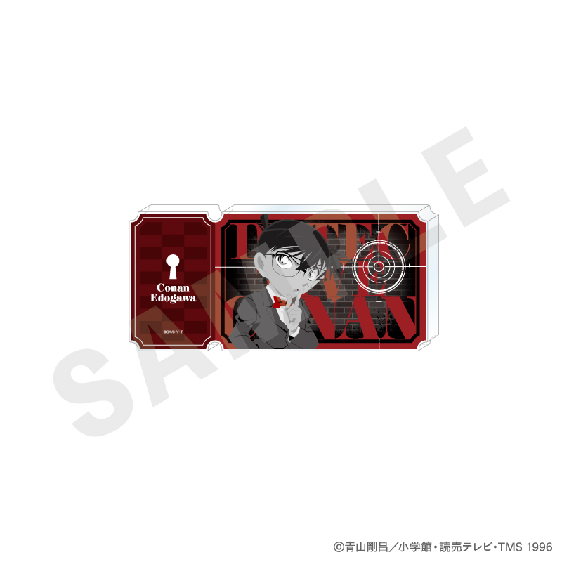 名探偵コナン_ペイントラクトシリーズ チケット風アクリルブロック モノクロver.（江戸川コナン）