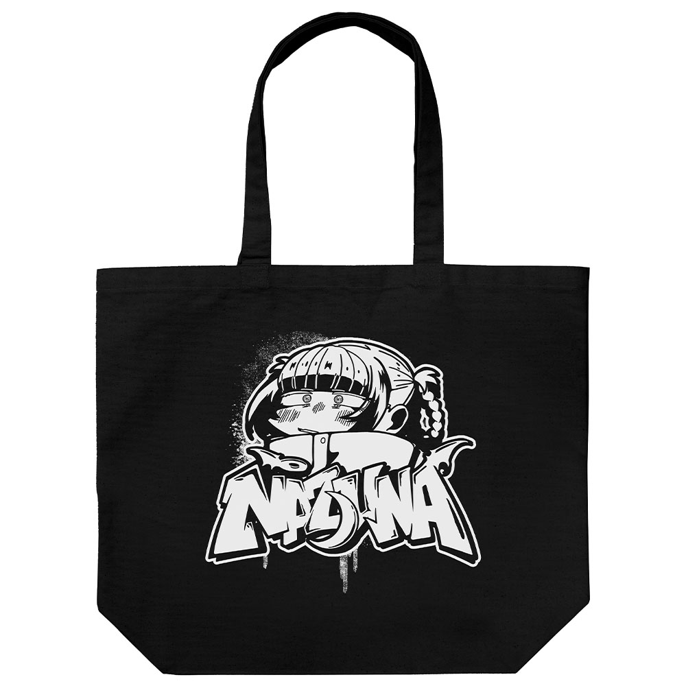 よふかしのうた 2期_ナズナ ペイントアート ラージトート/BLACK