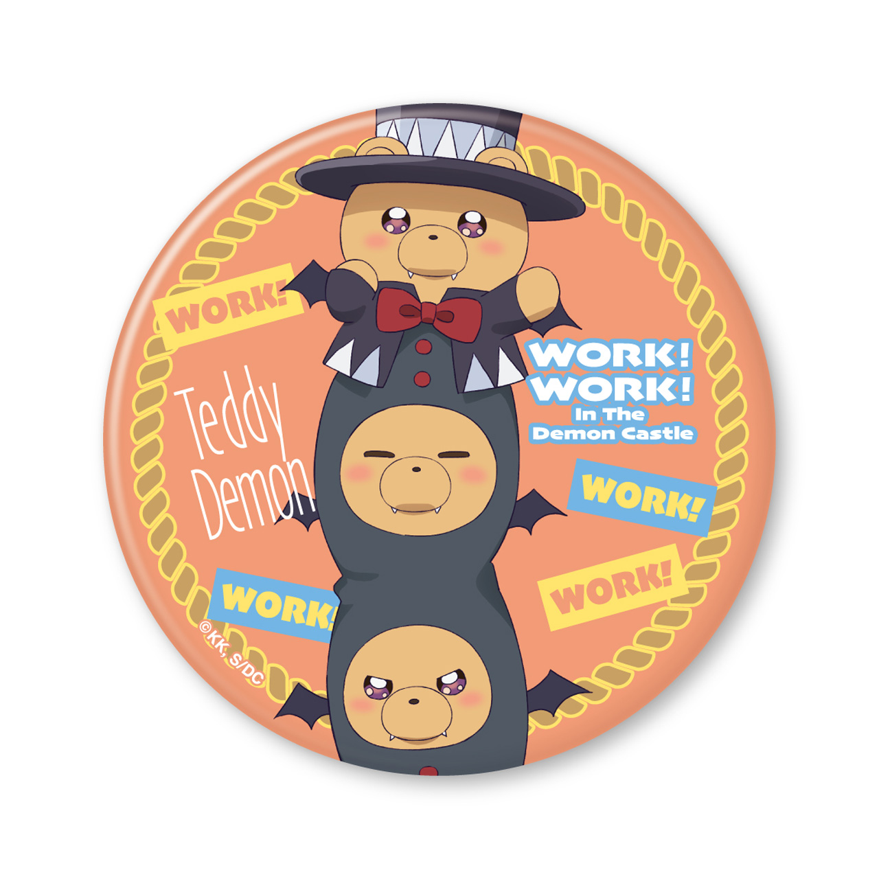 魔王城でおやすみ_魔王城でわ?く！わ?く！ トーテムポールでびあくま 缶バッジ(75mm)