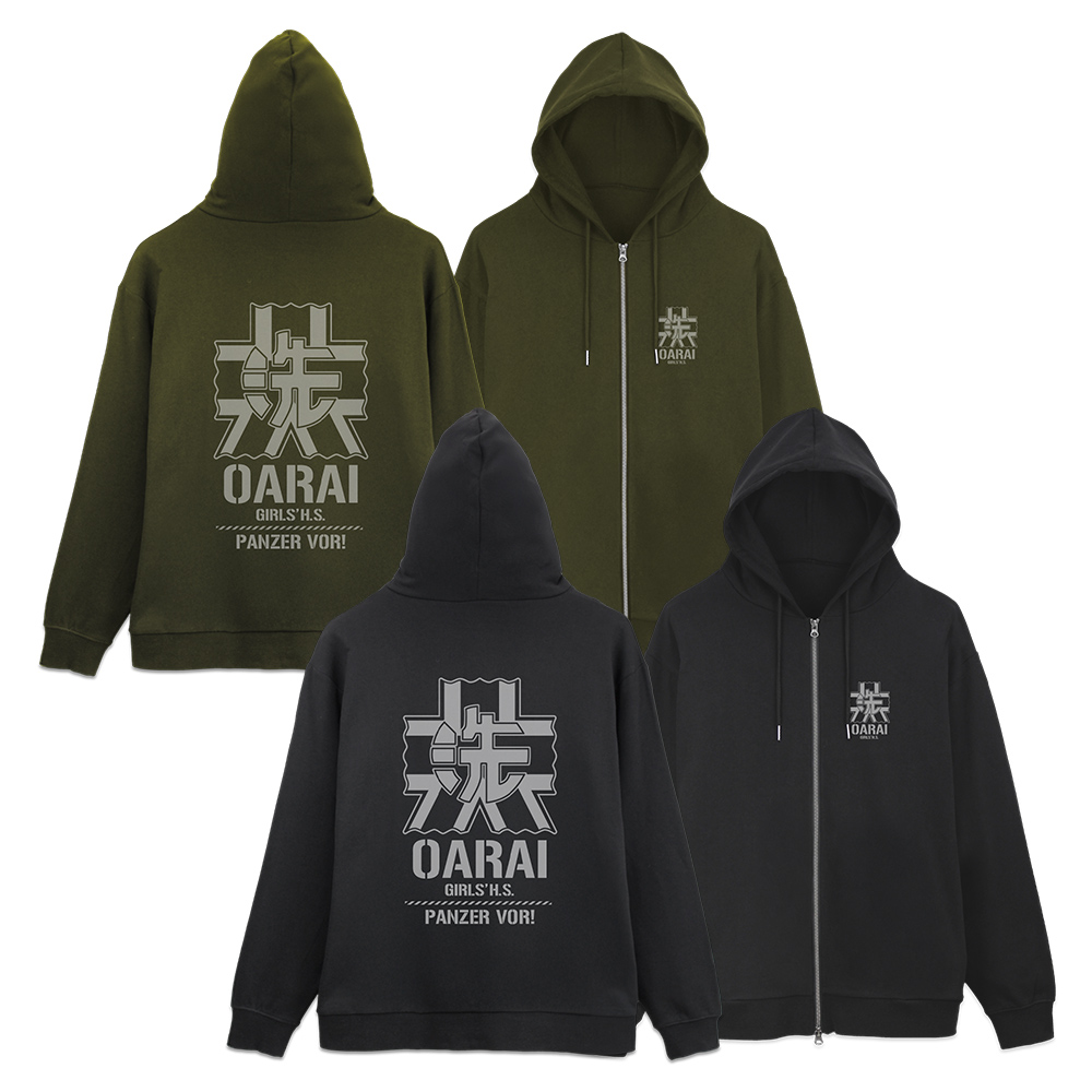 ガールズ&パンツァー 最終章_XLサイズ_大洗女子学園 ジップパーカー Ver.3.0/BLACK