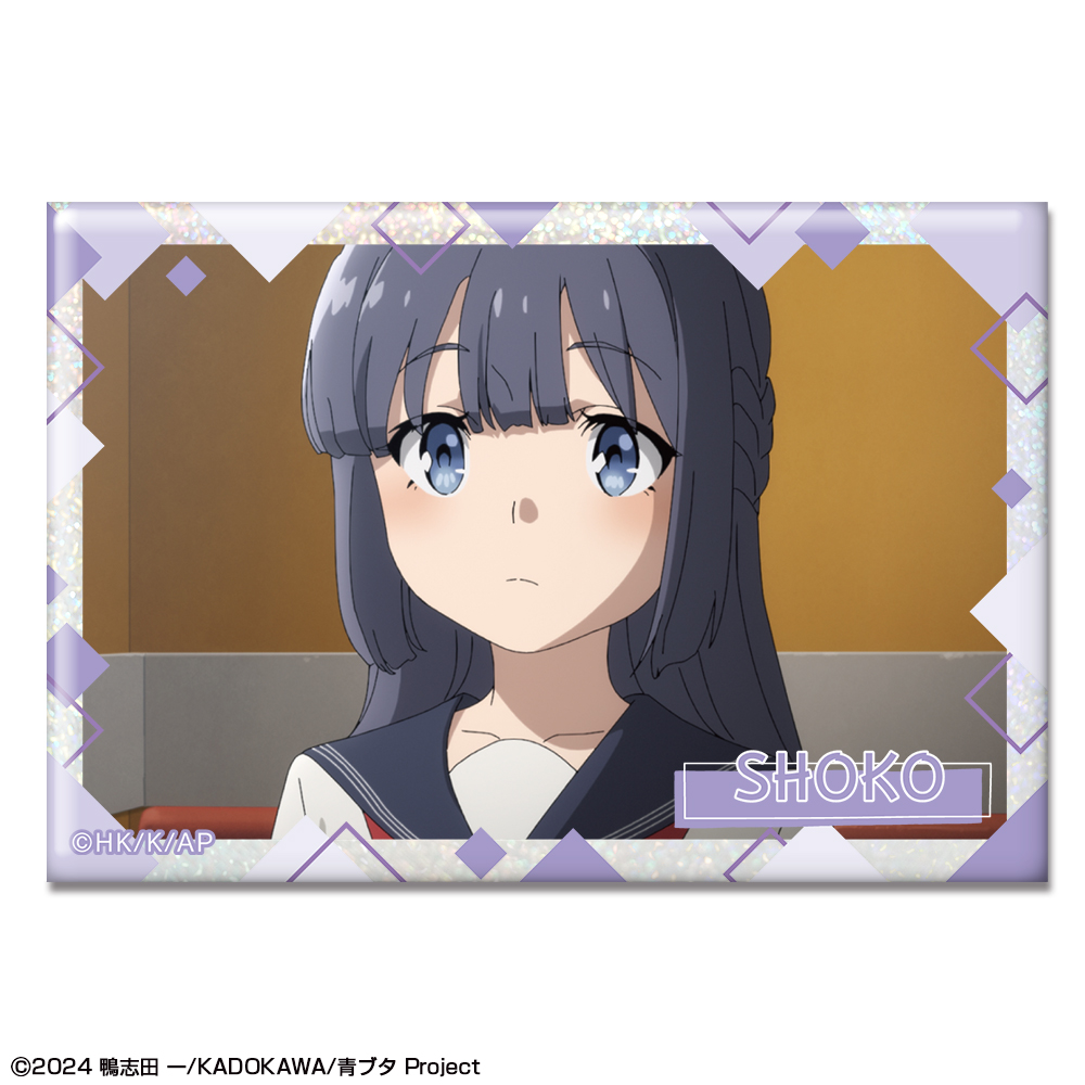 青春ブタ野郎はサンタクロースの夢を見ない_ホログラム缶バッジ デザイン16(牧之原翔子)