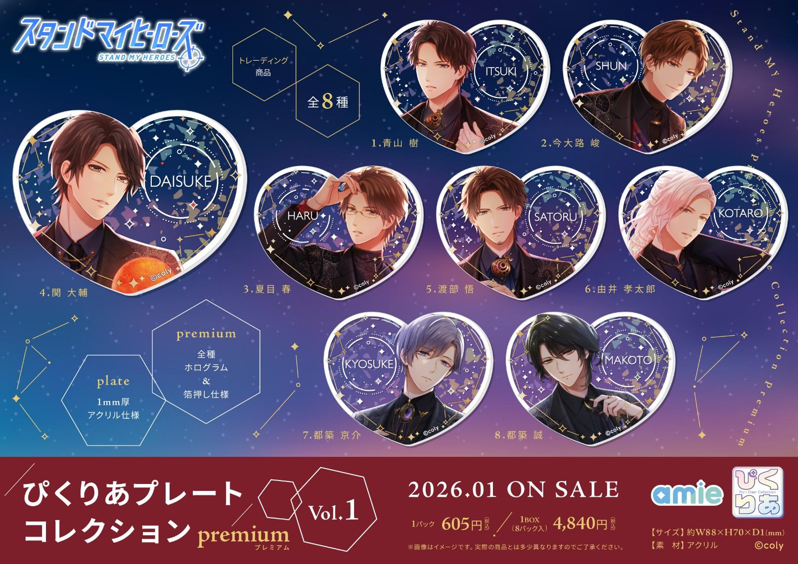 スタンドマイヒーローズ_ぴくりあプレートコレクション premium Vol.1【BOX／8個入り】