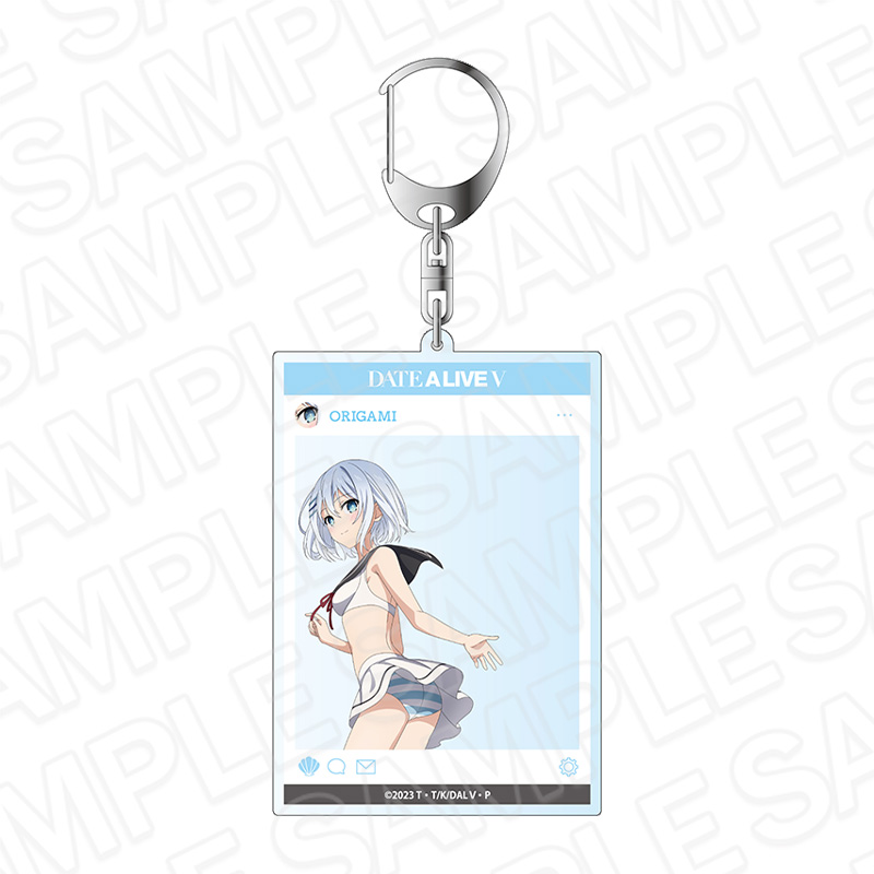 デート・ア・ライブV_SNS風アクリルキーホルダー 鳶一折紙 マリン ver.