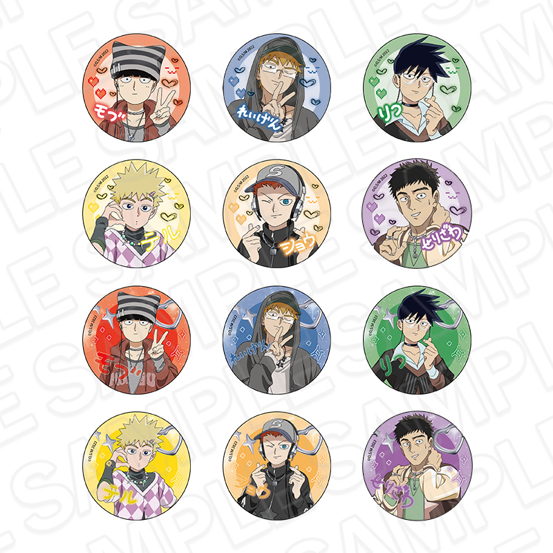 モブサイコ100_カンバッジ(ランダム) プリントシール風 ver.　【コンプリートOPP／12個入り】