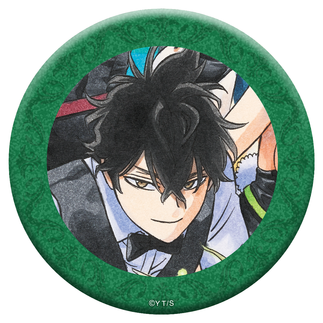 ブラッククローバー_グリッター缶バッジ／ユノ