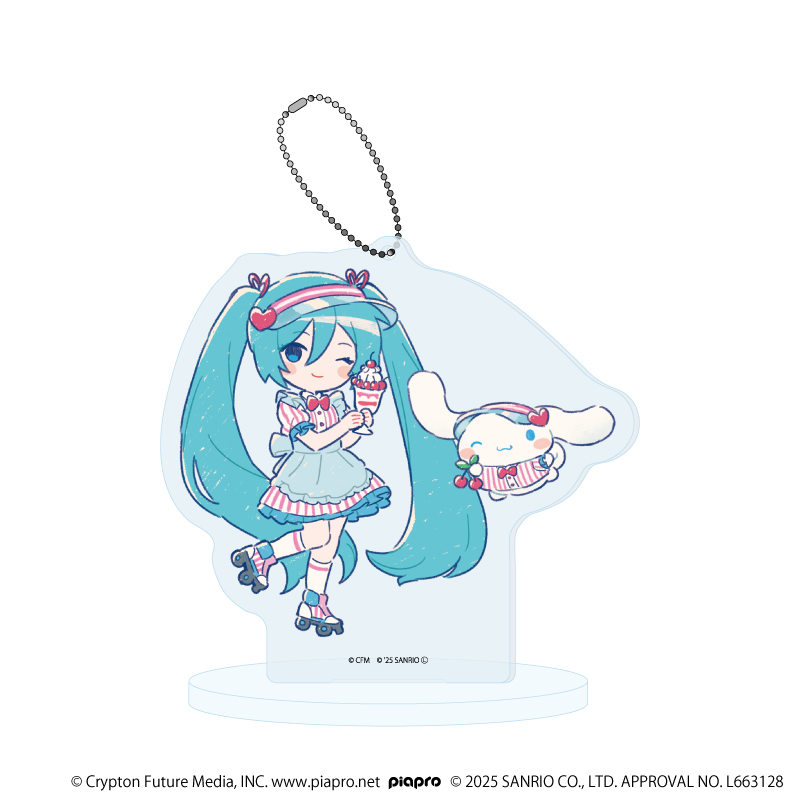 初音ミク×シナモロール_アクリルスタンドキーホルダー30/(グラフアートイラスト)