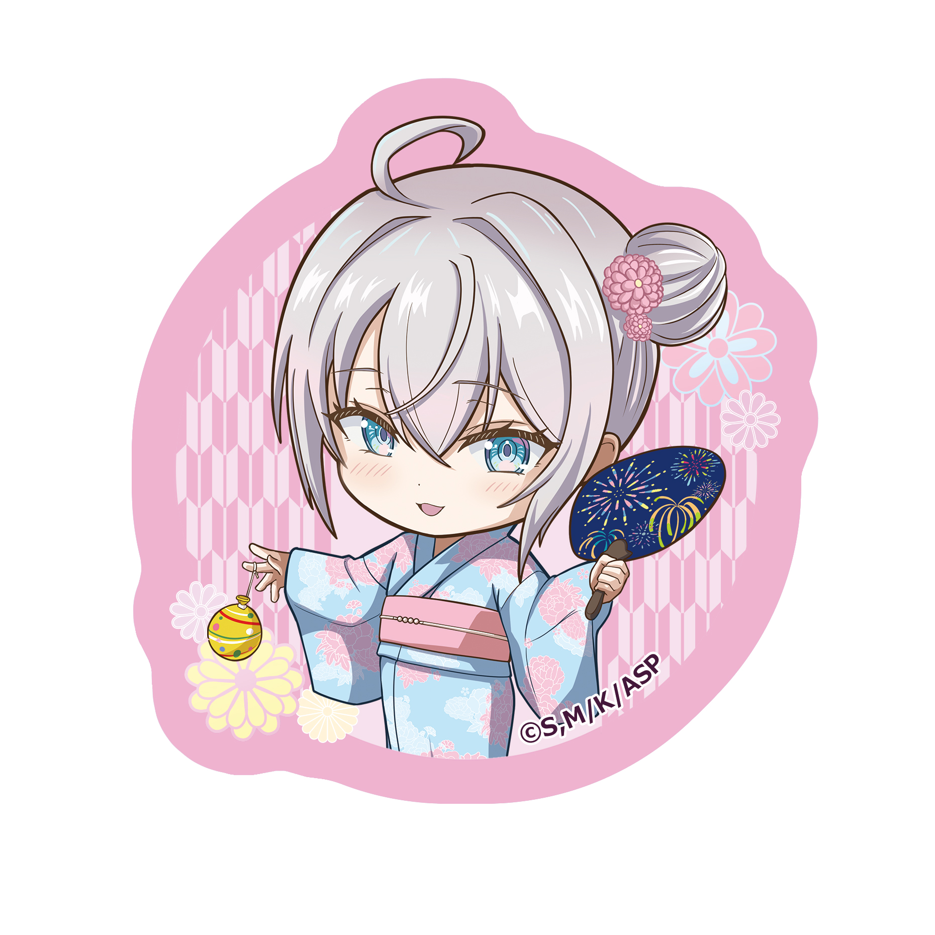 時々ボソッとロシア語でデレる隣のアーリャさん_【描き起こし】ダイカットクッションコースター　アーリャ(浴衣)