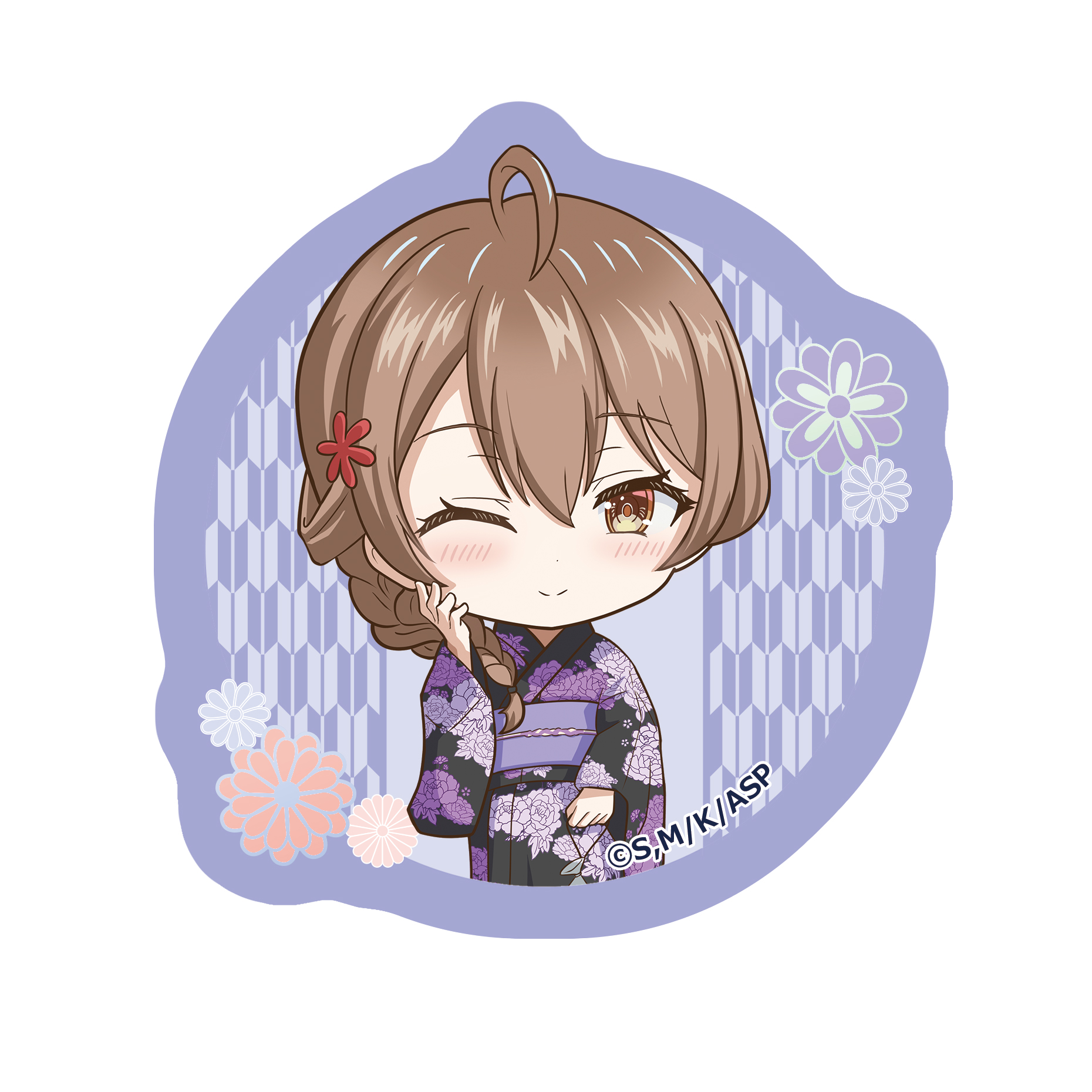 時々ボソッとロシア語でデレる隣のアーリャさん_【描き起こし】ダイカットクッションコースター　マーシャ(浴衣)