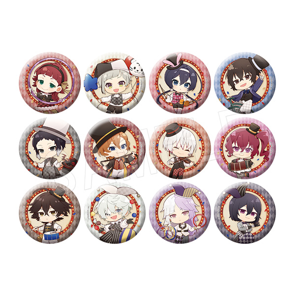文豪ストレイドッグス_トレーディング缶バッジ ミニキャラ サーカスVer.【BOX／12個入り】