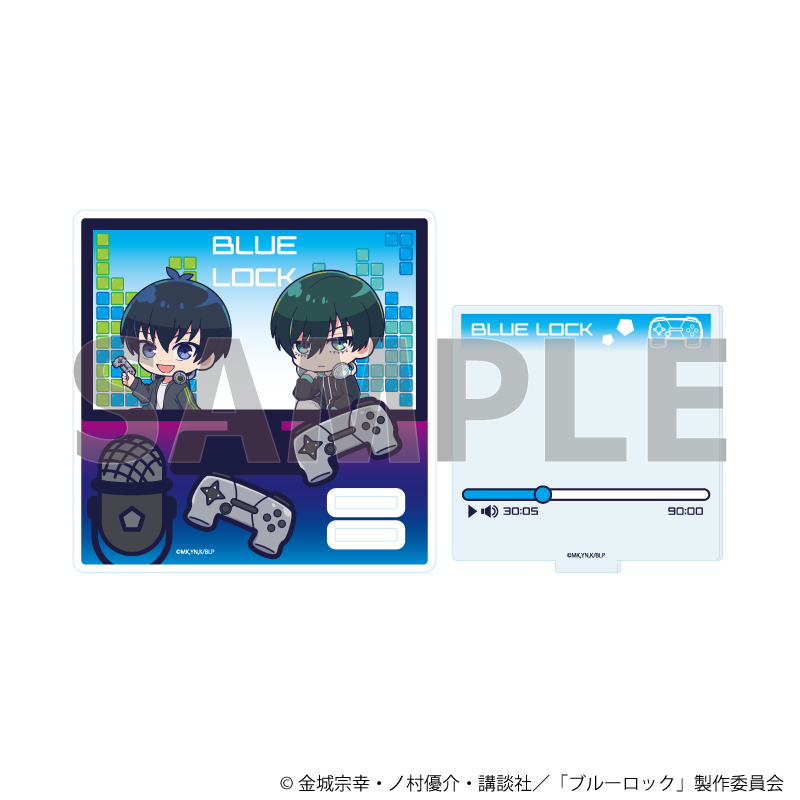 ブルーロック_アクリルコースタースタンド01/潔 世一&糸師 凛 ゲーム実況ver.(ミニキャライラスト)