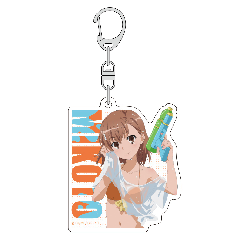 とある科学の超電磁砲T_描き下ろしアクリルキーホルダー(御坂美琴/水遊び)