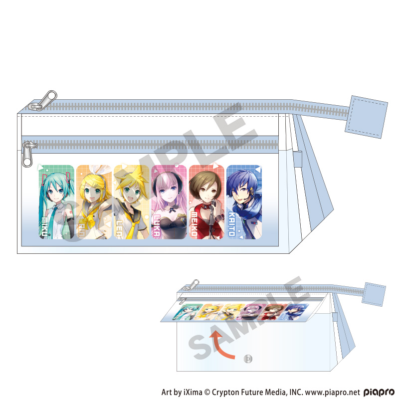 初音ミク_フラップポケットペンケース　ブルー