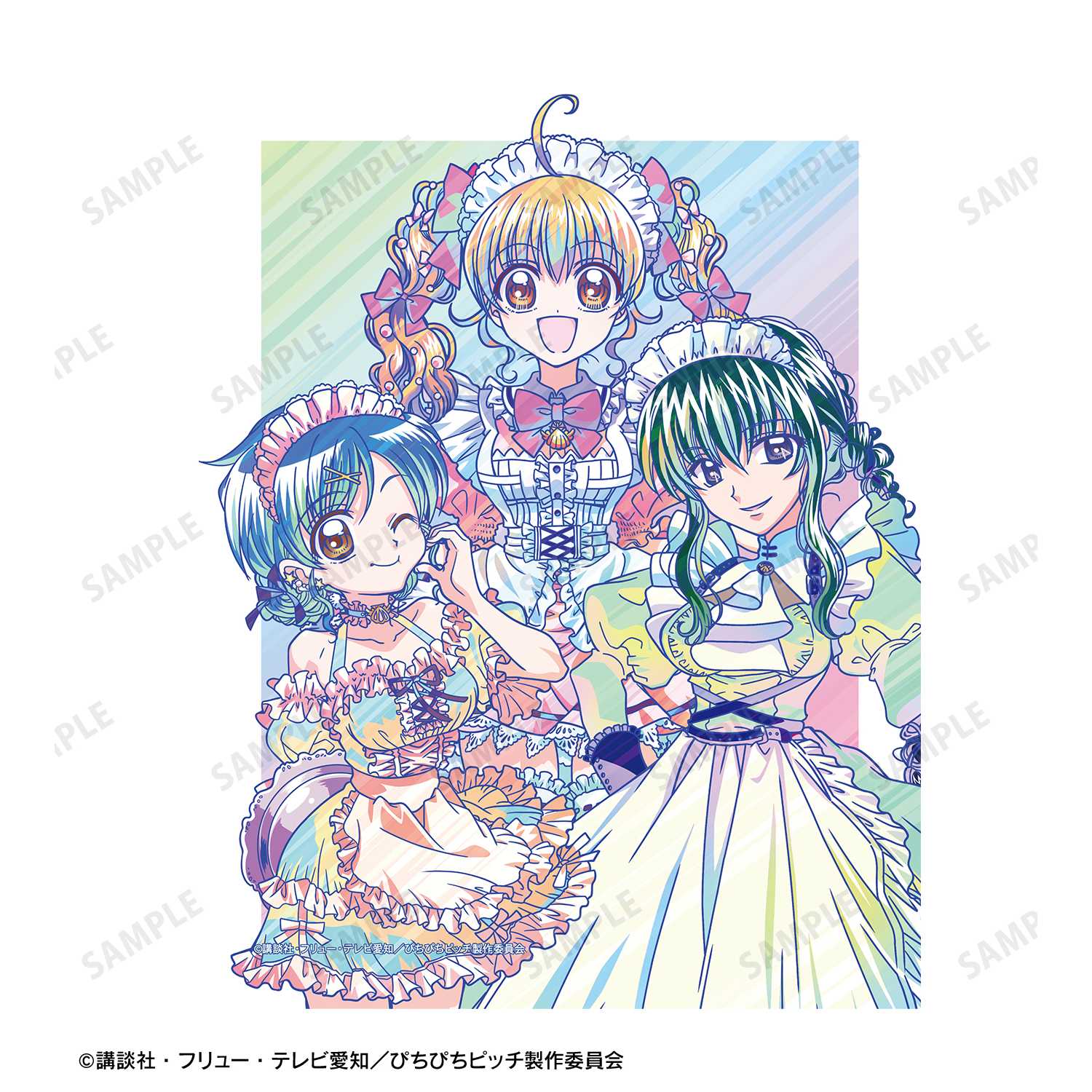 ぴちぴちピッチ_描き下ろし 集合 メイドver. Ani-Art clear label F0号