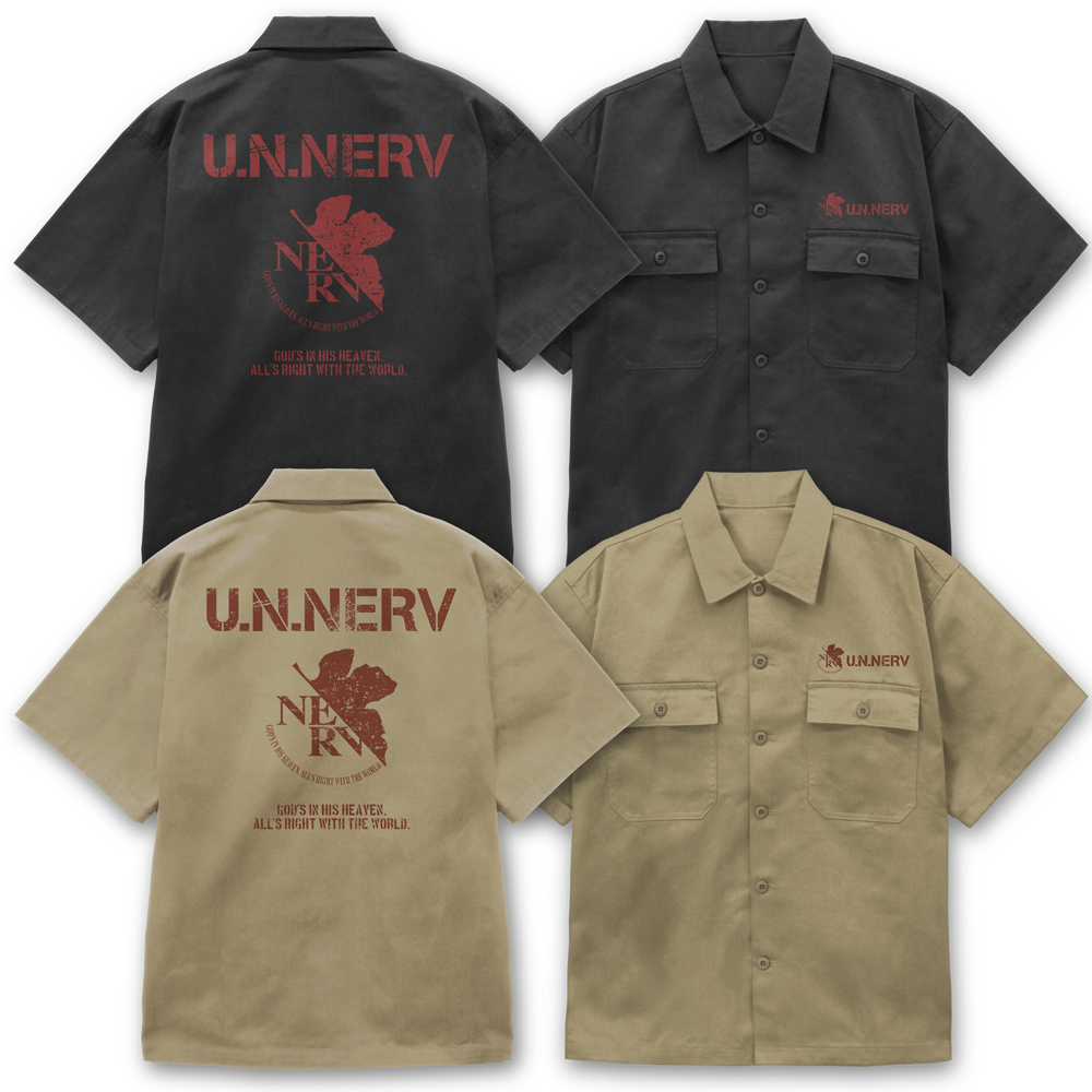 EVANGELION_XXLサイズ_NERV ワークシャツ/SAND KHAKI