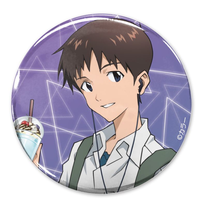 EVANGELION_描き下ろし 碇シンジ 65mm缶バッジ 制服Ver